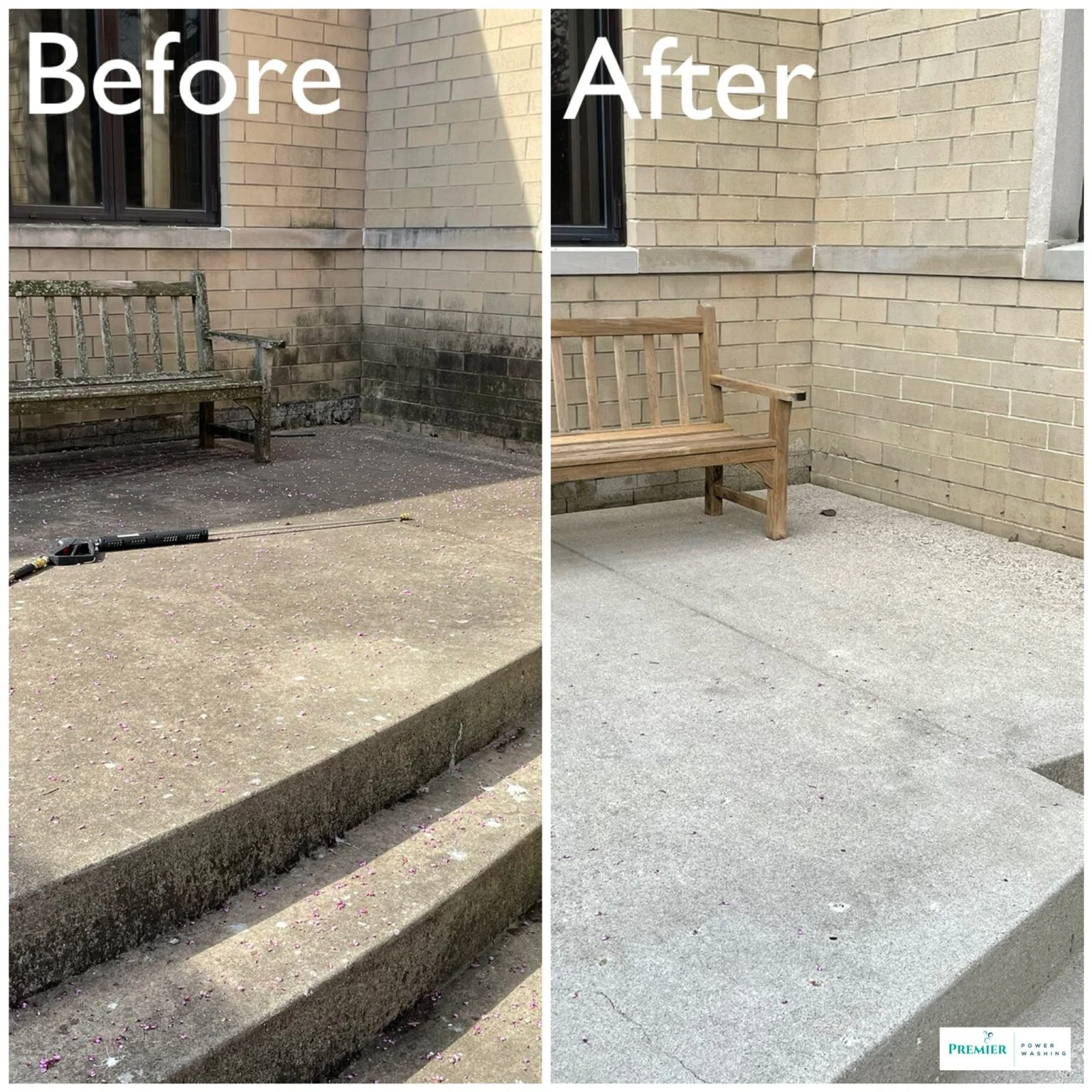 Concrete wash before and after