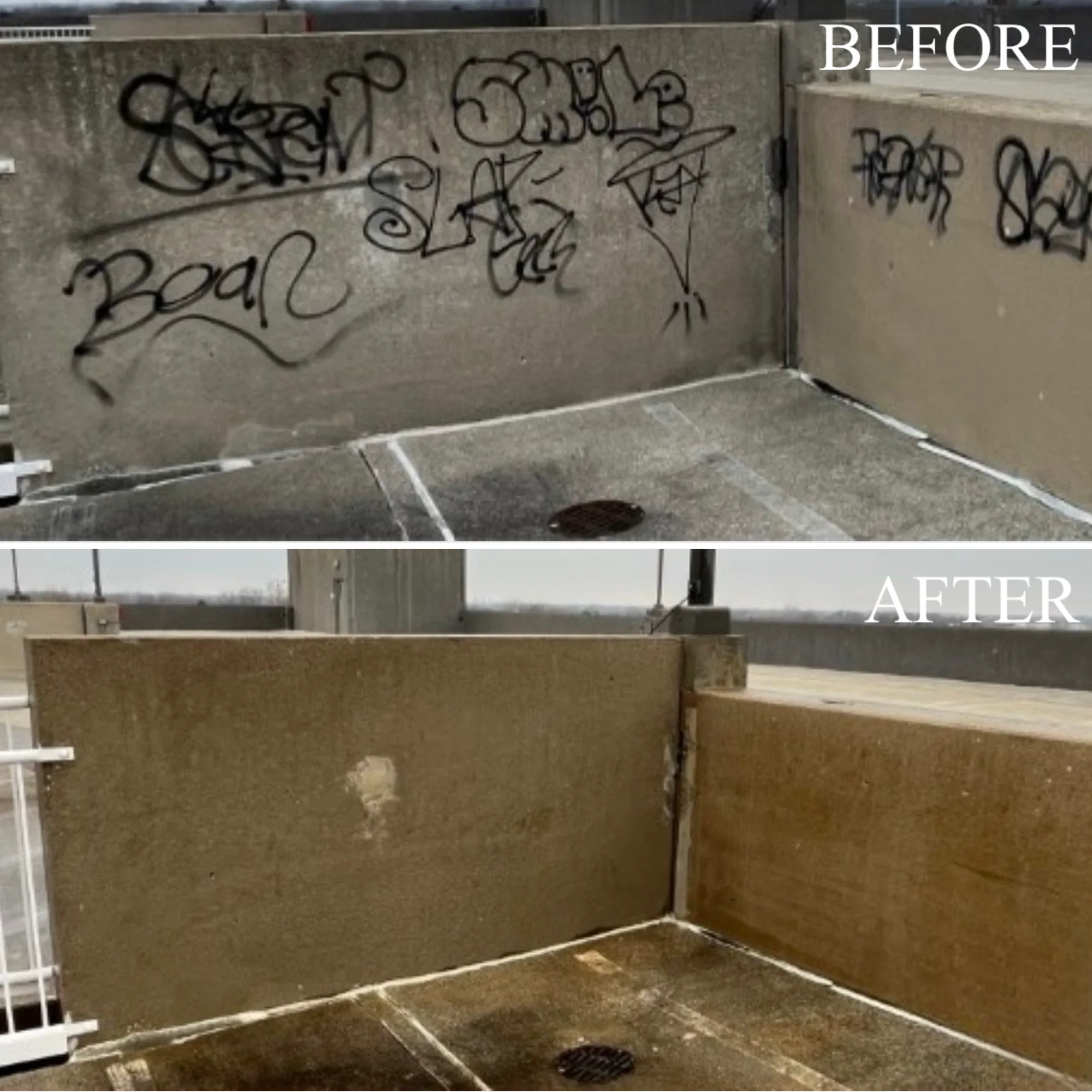 Graffiti removal results