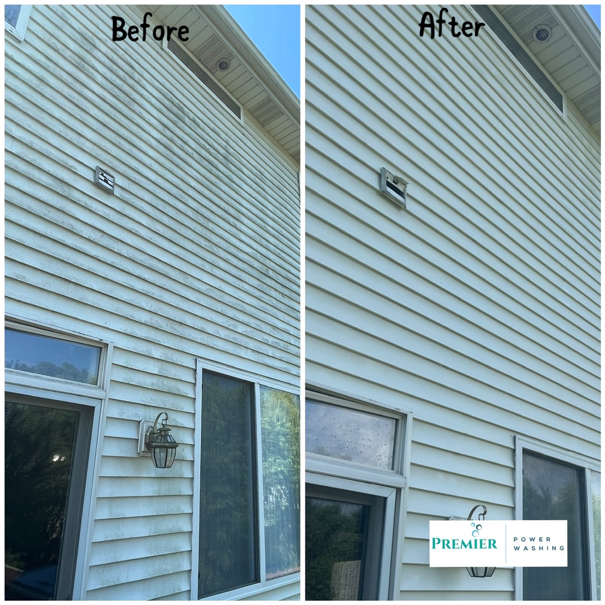 House siding washing before and after